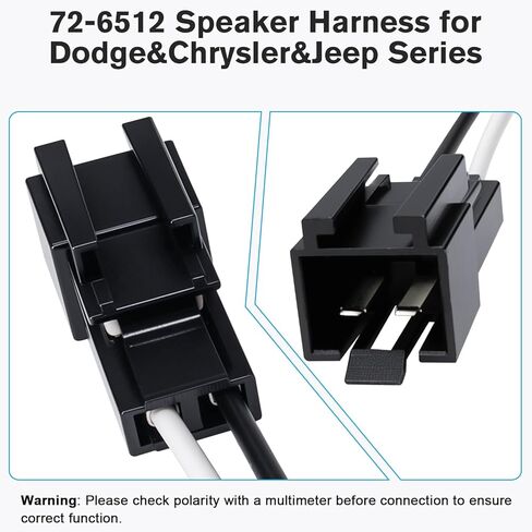 Speaker Wiring Harness Adapter Compatible with 97-06 Jeep Wrangler TJ,Dodge RAM Avenger Caravan 98-07,Chrysler Voyager Sebring 95-04,72-6512 Car Door Speaker Wire Harness Connector Kit in Saudi Arabia