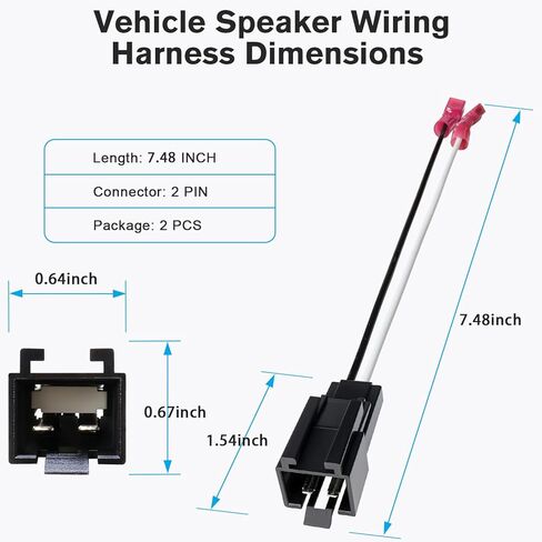 Speaker Wiring Harness Adapter Compatible with 97-06 Jeep Wrangler TJ,Dodge RAM Avenger Caravan 98-07,Chrysler Voyager Sebring 95-04,72-6512 Car Door Speaker Wire Harness Connector Kit in Saudi Arabia