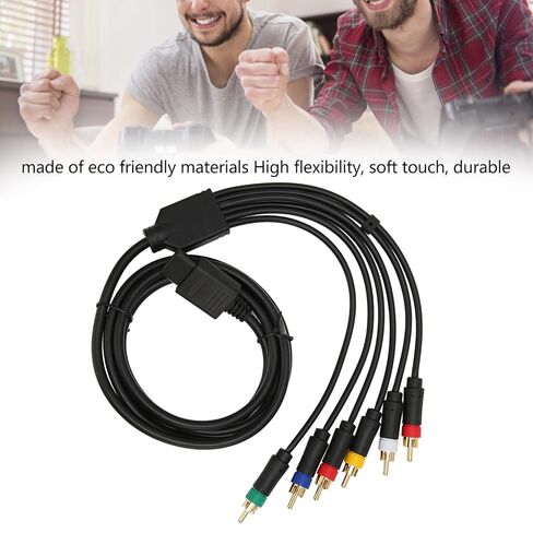 RGB RGBS Composite Cable Cord, High Flexibility Soft Multifunctional AV Cable with 4 BNC Heads, for NGC N64 SFC Game Console Accessories in Saudi Arabia