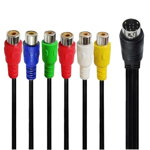 كابل 10 Pin Din إلى 6 أنثى، محول مركب S Video RGB Component 30 سم، محول فيديو لجهاز العرض in Kuwait