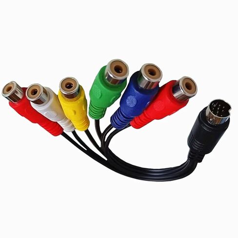 كابل 10 Pin Din إلى 6 أنثى، محول مركب S Video RGB Component 30 سم، محول فيديو لجهاز العرض in Kuwait
