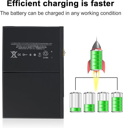 بطارية بديلة A1484 لجهاز iPad Air 1 iPad 5th 6th 7th 8th 9th Generation Battery (الموديل: A1474 A1475 A1476 A1822 A1823 A1893 A1954 A2197 A2198 A2200 A2270 A2428 A2429 A2430) لا توجد أدوات إصلاح in Kuwait
