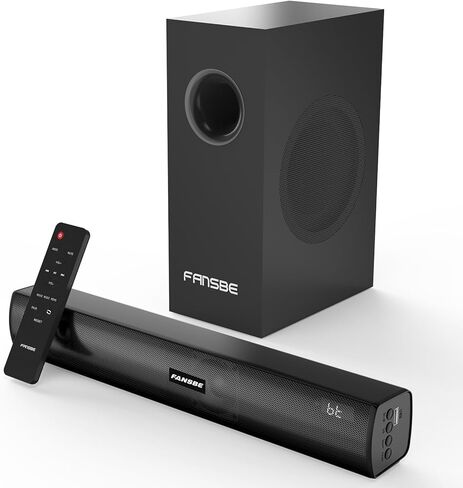 Home Theater Sound Bar Subwoofer, Sound Bar Bluetooth Surround Speakers, TV Speakers Sound Bars Bluetooth Hdmi(ARC) Optical Coaxial AUX USB 2.1ch Home Audio Sound System TV PC Wall MountS, Black in Saudi Arabia