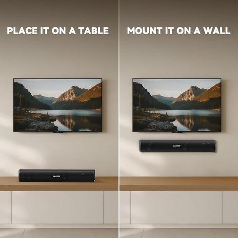 Home Theater Sound Bar Subwoofer, Sound Bar Bluetooth Surround Speakers, TV Speakers Sound Bars Bluetooth Hdmi(ARC) Optical Coaxial AUX USB 2.1ch Home Audio Sound System TV PC Wall MountS, Black in Saudi Arabia