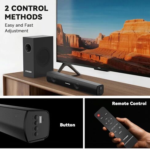 Home Theater Sound Bar Subwoofer, Sound Bar Bluetooth Surround Speakers, TV Speakers Sound Bars Bluetooth Hdmi(ARC) Optical Coaxial AUX USB 2.1ch Home Audio Sound System TV PC Wall MountS, Black in Saudi Arabia