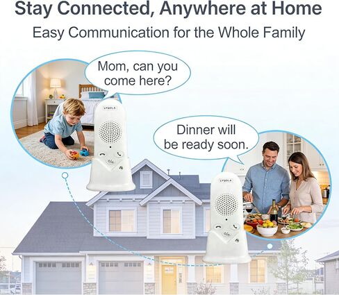 Wireless Intercom System for Home, Long Range 2-Way Voice Intercom for Room-to-Room Communication, Portable Intercoms for Seniors, Home, Office (2-Pack) in Saudi Arabia