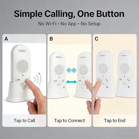 Wireless Intercom System for Home, Long Range 2-Way Voice Intercom for Room-to-Room Communication, Portable Intercoms for Seniors, Home, Office (2-Pack) in Saudi Arabia