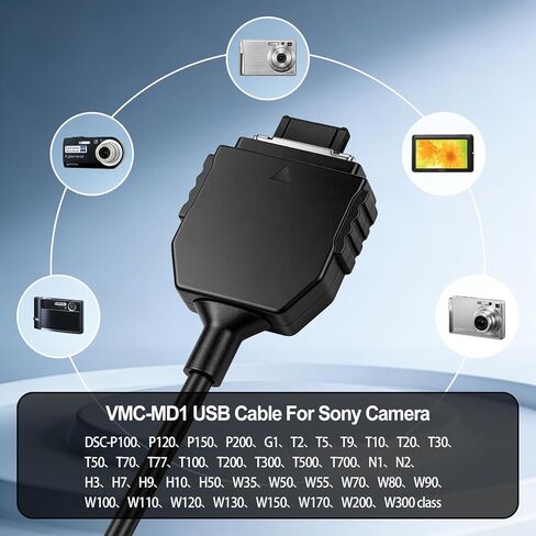 VMC-MD1 Cable - USB Data, Compatible with Sony Cyber-Shot DSC Cameras (T-Series, W-Series, H-Series, P-Series, N1, N2) in Saudi Arabia