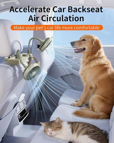 Cute Dual Head Gooseneck Car Cooling Fans for Back Seat for Kids, 5v/12v/24v Usb Car Headrest Fan for Baby Rear Facing, Car Seat Cooler That Blow Cold Air for Vehicles Sedan Suv Rv Without Ac in Saudi Arabia