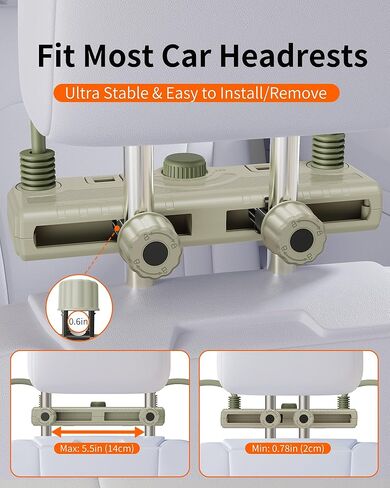 Cute Dual Head Gooseneck Car Cooling Fans for Back Seat for Kids, 5v/12v/24v Usb Car Headrest Fan for Baby Rear Facing, Car Seat Cooler That Blow Cold Air for Vehicles Sedan Suv Rv Without Ac in Saudi Arabia