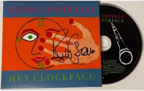 Athlon Sports CTBL-032236 Elvis Costello وقع كتيب غلاف مقوى لألبوم Hey Clockface لعام 2020 مع قرص مضغوط باللغة الإنجليزية - المغني وكاتب الأغاني البريطاني in Saudi Arabia