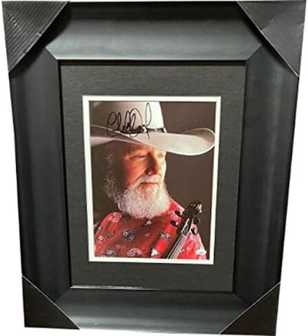 Athlon Sports CTBL-J30333 16 x 19 in. Charlie Daniels Country & Southern Rock Music Signed 8 x 10 in. Framed Photo JSA - RR76721 in Saudi Arabia