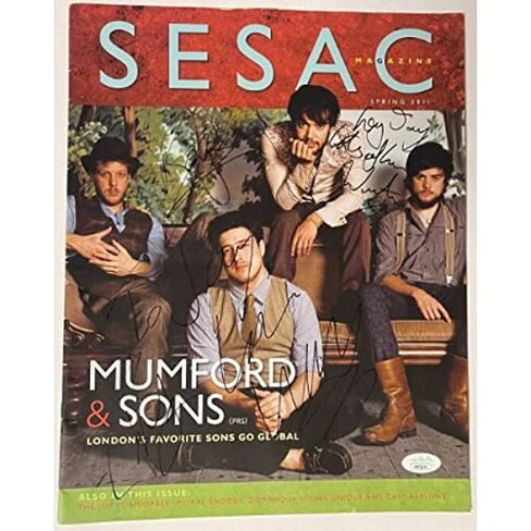 Athlon Sports CTBL-030872 Mumford & Sons Signed 2011 SESAC Full Magazine 4 Signature - JSA - Marcus Mumford Ben Lovett Winston Marshall & Ted Dwane in Saudi Arabia