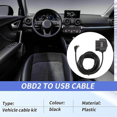 كابل الطاقة obd2 obd لكاميرا داش، obd إلى النوع c usb obdii كابل شاحن هاردوير، 12-36 فولت إلى 5 فولت/3 أمبير in Saudi Arabia