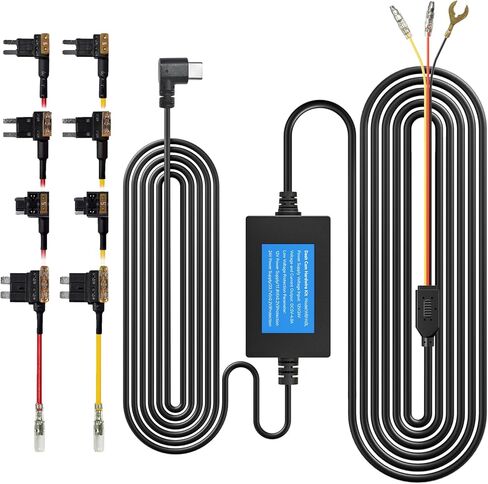 WOLFBOX 4A USB C Hardwire Kit Longer Version for WOLFBOX All Dash Cams, 21.33ft, Hard Wire Car Charger Cable Kit 12V- 24V to 5V for Dash Cameras with Battery Drain Protection in Saudi Arabia
