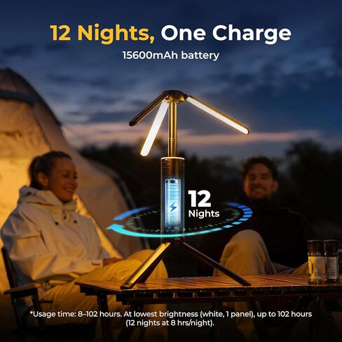 BougeRV Telescopic Camping Light, 15600mAh Rechargeable Lantern, Portable Camping Light, 1000x3 Lumens Rotatable Camping Light for Tent, Emergency, Outdoor, IPX5 Water Resistant(2026 New) in Kuwait