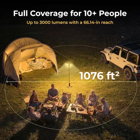 BougeRV Telescopic Camping Light, 15600mAh Rechargeable Lantern, Portable Camping Light, 1000x3 Lumens Rotatable Camping Light for Tent, Emergency, Outdoor, IPX5 Water Resistant(2026 New) in Kuwait