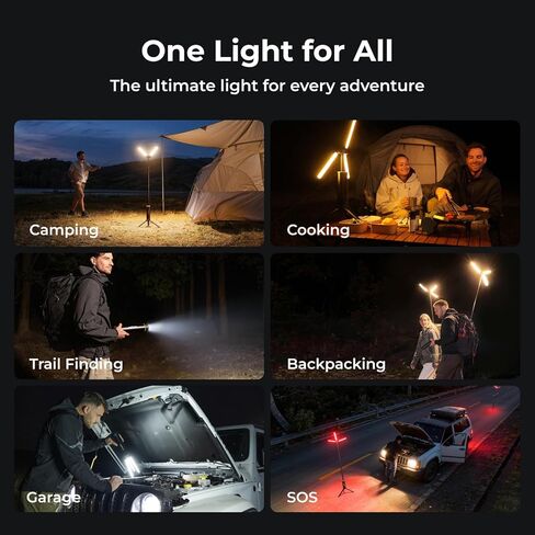 BougeRV Telescopic Camping Light, 15600mAh Rechargeable Lantern, Portable Camping Light, 1000x3 Lumens Rotatable Camping Light for Tent, Emergency, Outdoor, IPX5 Water Resistant(2026 New) in Kuwait