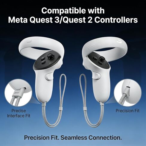 4 قطع من أحزمة المعصم البديلة المتوافقة مع Meta Quest 3 و3S، وأحزمة تحكم قابلة للتعديل مع قفل آمن، وأشرطة يد عالية الشد ومضادة للسقوط، وإكسسوارات VR صديقة للبشرة وقابلة للغسل، باللون الأبيض in Kuwait