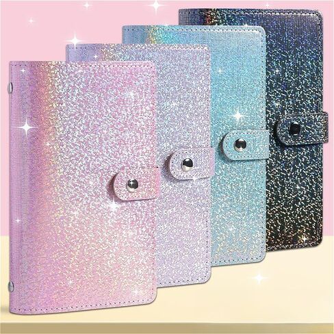1pc A6 Budget Binder for Cash Stuffing, 50 Sleeves Money Organizer, High Capacity Bill Collector Book for 100 Bills, Portable Savings Folder for Photos, Stamps and Invoices (Black) in Saudi Arabia