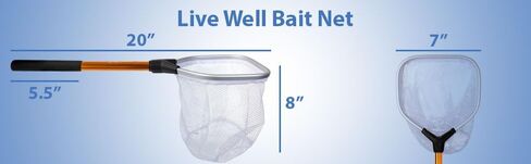 UMT Livewell Bait Net – 8" Deep Mesh Hoop, 12" Non-Slip Foam Grip Handle – Saltwater & Freshwater Fishing in Saudi Arabia