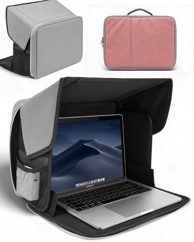 Laptop Sun Shade, Fits 13-16 inch Laptop, UV-Heat Reflective & Water-Resistant Material, Easy to Carry Computer Case for Working Outside,Travel, Beach (Pink) in Saudi Arabia