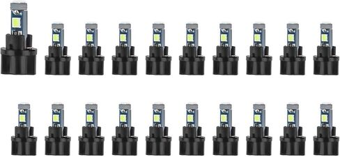 20PCS T5 Dash Light Bulbs,Super Bright 120LM LED Instrument Cluster Bulbs with PC74 PC37 Twist Lock Socket,18,24,27,74 LED Bulb Replacement for Car/Truck Dash & Interior Lights (White) in Saudi Arabia