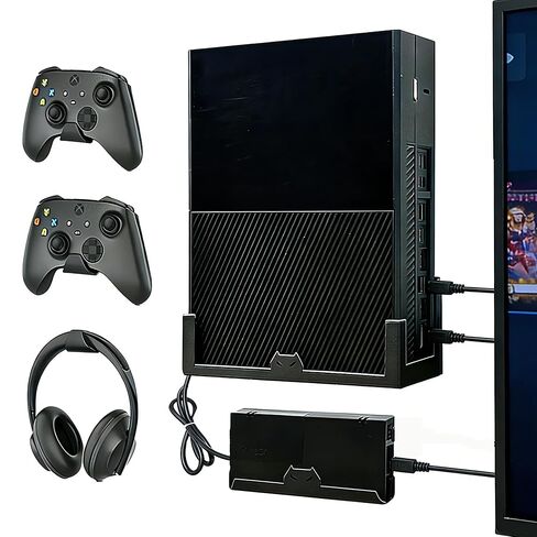 حامل حائط GETYEA لجهاز Xbox One، مجموعة أدوات تثبيت على الحائط الفولاذي لجهاز Xbox One الأصلي وقاعدة الطوب الكهربائية، 3 حوامل وحدة تحكم قابلة للفصل وشماعات سماعات الرأس، حامل لجهاز Xbox One in Kuwait