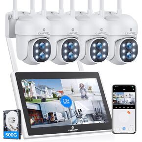 Camcamp Wireless Security Camera,10x Zoom 5MP Dual Lens Security Camera Outdoor with Night Vision,Motion Detection for Home Surveillance Kits Indoor/Outdoor in Kuwait