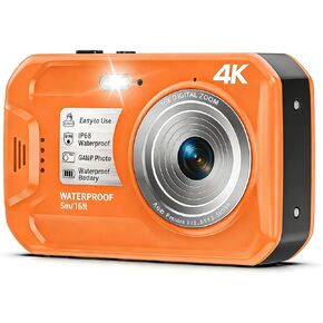 64MP 4K Underwater Autofocus 1250mAh 32GB Card, 16FT Waterproof Cameras, Floatable Digital Camera Underwater Camera for Snorkeling in Kuwait