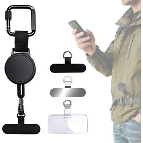 Anti-Theft Phone Tether, Retractable Phone Lanyard with Steel Cable, Locking Carabiner & 360° Swivel, Universal Phone Tether Tab for Outdoor Hiking Skiing Travel in Kuwait