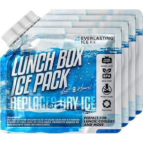 عبوات ثلج قابلة لإعادة الاستخدام من Everlasting Ice RX للمبرد (4 عبوات) عبوات تجميد تصل إلى 48 ساعة للمبردات وصناديق الغداء عبوات ثلج مبردة لصندوق الغداء والتخييم وصيد الأسماك والشاطئ ورحلات الطريق in Kuwait