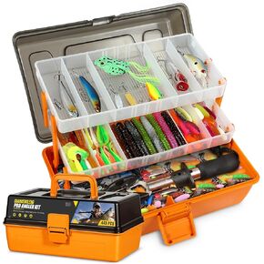 445Pcs Fishing Lures Kit Large 3-Layer Tackle Box whit Tackle，Pliers, Crankbait, Hooks, Weights & Accessories Complete Freshwater Bass Fishing Gift for Men Fishing Enthusiast in Saudi Arabia