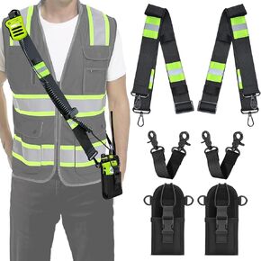 Radio Strap and Holster with Sway Strap | Adjustment Ability 1.5" Shoulder Strap w/Cord Keepers and Mic Holder | for Job Site Construction Warehouse | EMT | Firefighter (2 Pack) in Saudi Arabia