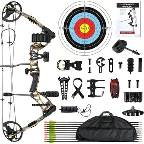 Compound Bow and Arrow for Adult and Beginner, Hunting Bow Archery Set, Right Hand, 30-70 Lbs Draw Weight, 23.5"-31" Draw Length, 5 Pins Bow Sight with Accessories in Saudi Arabia