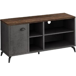 HomeRoots 490371 47 in. Brown & Gray Rubberwood Reclaimed Wood Enclosed & Open Storage TV Stand in Saudi Arabia