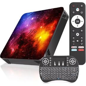 Android 14.0 TV Box 4GB RAM 64GB ROM, Support 4K Dual-WiFi 2.4G/5G Quad-core Smart TV Box, Bluetooth4.2 HDMI Cable USB2.0 with Mini Keyboard in Saudi Arabia