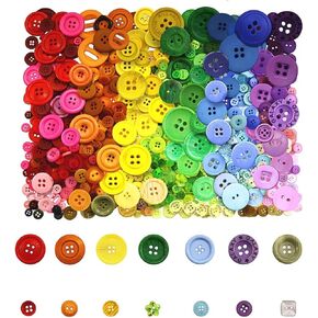 800 Pcs Assorted Sizes Resin Buttons,Round Craft Buttons for Sewing DIY Crafts,Children's Manual Button Painting in Kuwait