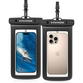حافظة هاتف مقاومة للماء مكونة من عبوتين، حقيبة جافة للهاتف المحمول IPX8 لهواتف iPhone 16 15 14 13 12 11 Pro Max & Samsung S25، حافظة هاتف مضادة للماء على الشاطئ Cruise Ship Essentials حتى 7 بوصات مع حبال in Kuwait