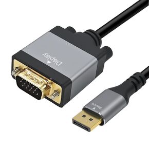 Cyberguys! DisplayPort to VGA Cable 6ft, DP to VGA Cable, 1080P 60Hz | Secure Latch & Gold-Plated Connectors – Plug & Play Male-to-Male Display Port Adapter Cables for Monitor Projector Desktop in Saudi Arabia