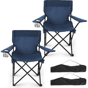 2 Pack Folding Camping Chairs for Adults,Foldable Portable Beach Chairs with Carry Bag & Cup Holder, Compact Design for Camping,Beach, Picnics,and Fishing Supports 300LBS（Dark Black） in Saudi Arabia