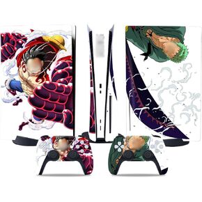 MaD Vision® Extra-Durable Skin Kit for PlayStation 5 (PS5) Disc | Matte Vinyl Decal Set for Console + 2 Controllers - for Anime|OP|Luffy|Zoro|Nami Manga Design in Saudi Arabia
