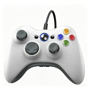 Xexvyrin X-box 360 Controller Wired, PC Controller Compatible with Microsoft X-box 360 & Slim/PC, with Upgraded Joystick, Double Shock, Voice Function （White ） in Saudi Arabia