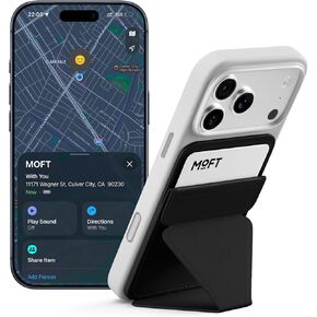 MOFT MagSafe Wallet Stand with Apple Find My, Ultra-Slim Trackable Strong Magnetic Phone Card Holder, 3-in-1 Multi-Angle Adjustable Phone Stand for iPhone 17/16/15/14/13/12 Series, Jet Black in Saudi Arabia