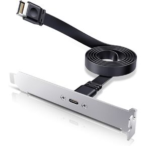 ineo USB 3.2 Gen 2x2 20 Gbps Type-C بطاقة توسيع اللوحة الخلفية مع دعامة PCI - رأس داخلي من النوع E إلى توسيع منفذ USB-C [CA09] in Kuwait