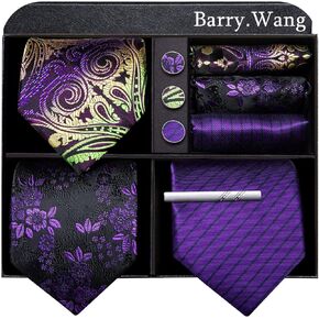 Barry.Wang Men's Ties Set Silk Wedding Neckties Woven Silk Formal Business Casual(4/6/8PCS) in Saudi Arabia
