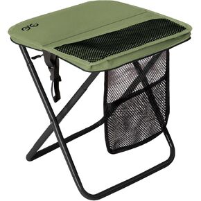 CAMDOOR Portable Collapsible Stool, 16″Folding Stool with 3 Side Pockets and Shoulder Strap, Extra Large Camping Chair Supports 400 lbs, Ultralight Portable Seat for Outdoor, Hiking, Fishing (Black) in Kuwait