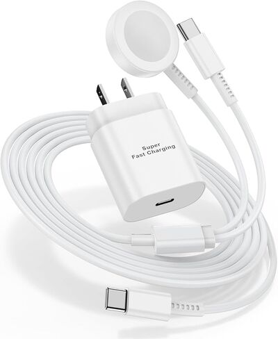 for Samsung Watch Charger Fast Charging,2 in 1 Galaxy Watch Phone Charger 6ft with 25W USBC Charger Compatible with Galaxy Watch 8/7/Ultra/6/6 Classic/5/5Pro/4/4 Classic/3/Active2/1/S24/S23/S22/21 in Saudi Arabia