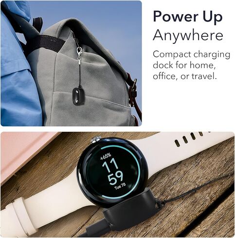 Wasserstein On-The-Go Charger Compatible with Google Pixel Watch 4 (41mm & 45mm) - Proprietary Charging Solution to Protect Battery Health - Made for Google - NOT Compatible with Pixel Watch / 2/3 in Saudi Arabia
