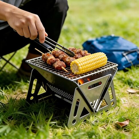 Portable Folding Camp Stove, Compact Lightweight Steel Cooking Stove for Camping Backpacking Hiking Emergency Use in Saudi Arabia